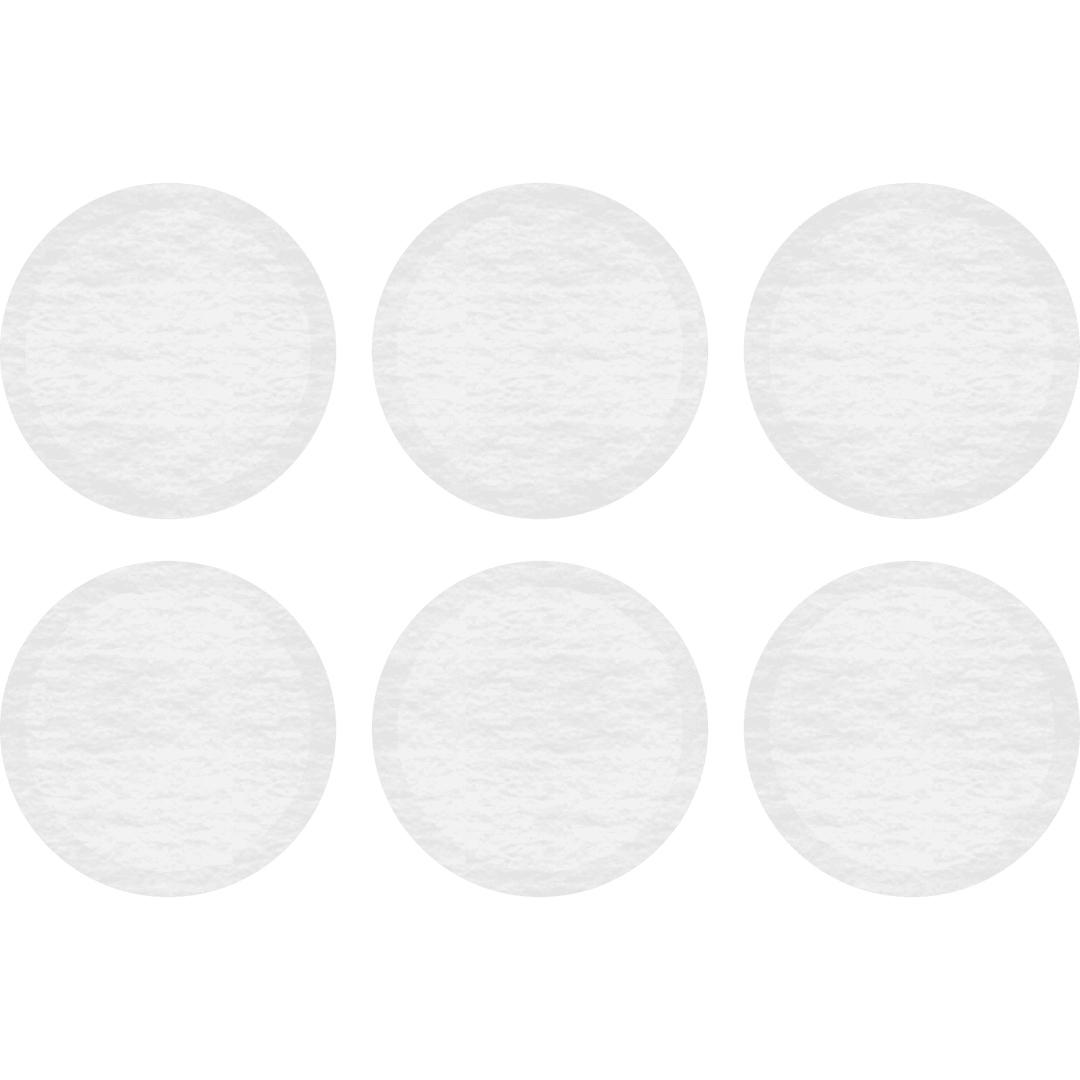 Transparent Arrangement of Six White Circles with Copy Space