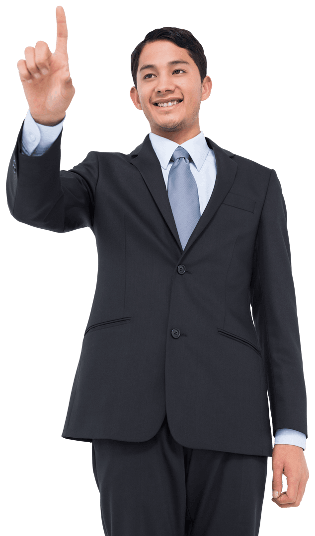 Transparent Young Businessman Interaction Concept