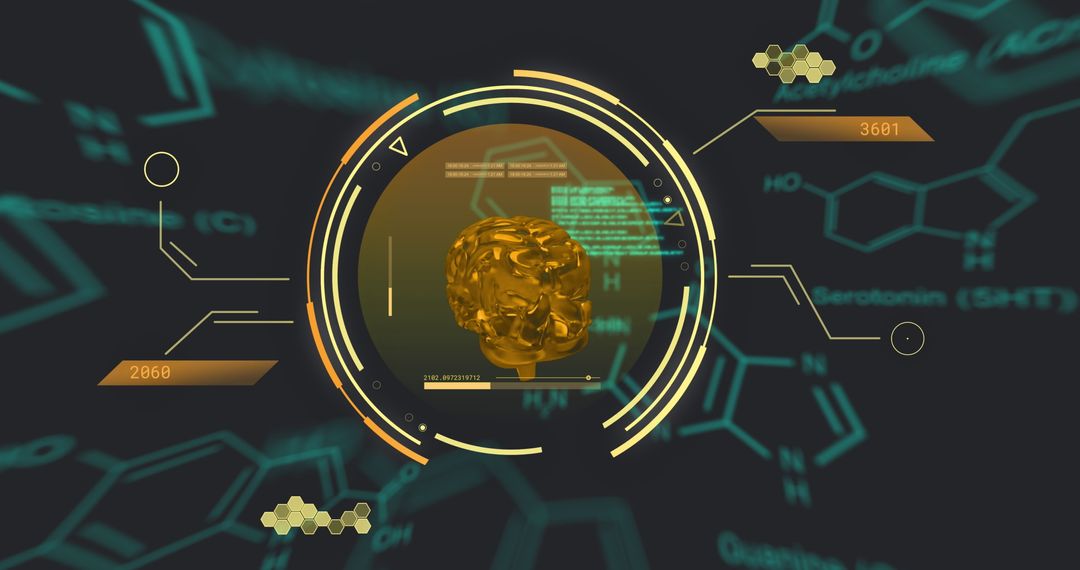 Virtual Brain Digital Interface for Data Science Concept