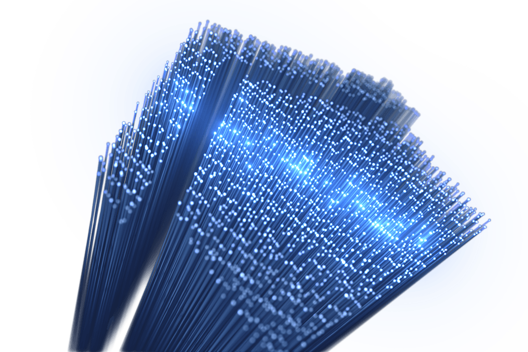 Digital Illustration of Radiant Blue Lines on Transparent Background