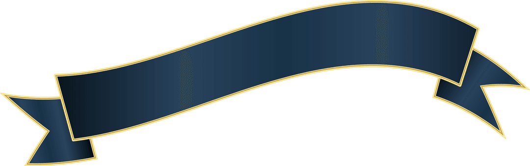 Blue Ribbon Banner with Transparent Background Vector