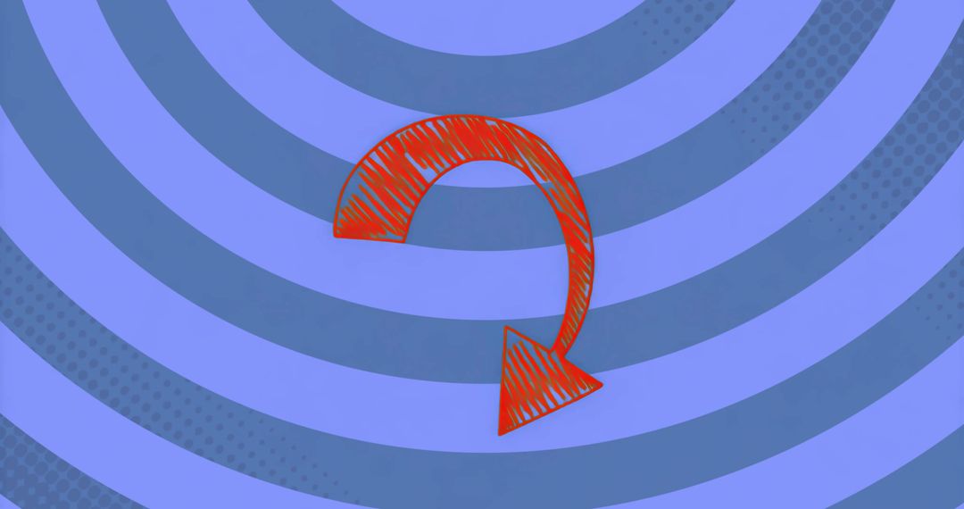 Dynamic Red Arrow on Concentric Blue and Violet Background