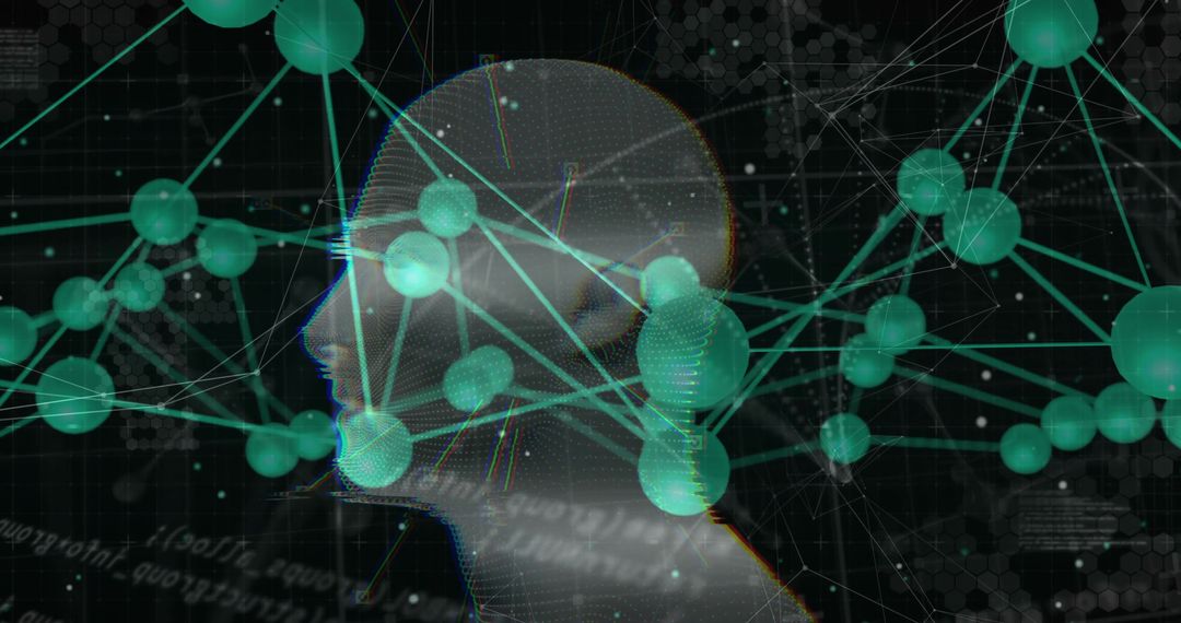 Futuristic Human Mind with Digital Network and Technology Matrix