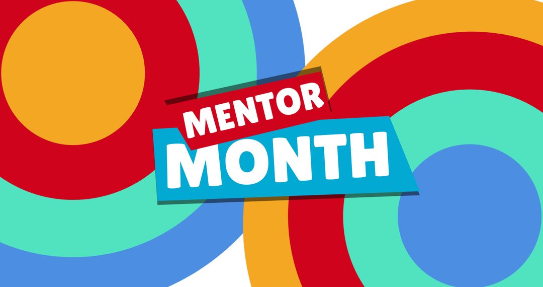 Mentor Month Celebration with Colorful Abstract Design