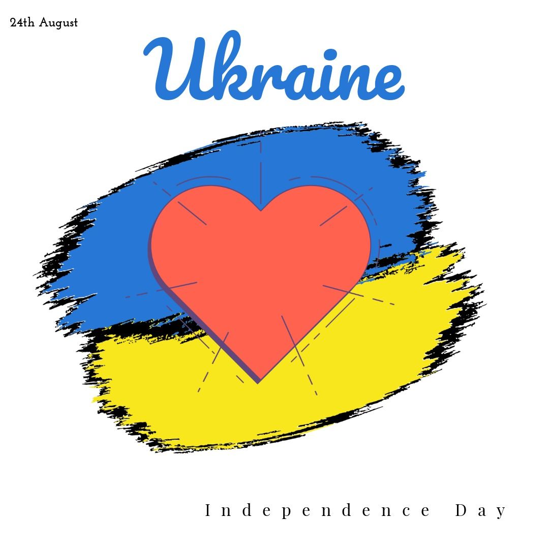 Illustration of 24th august and ukraine independence day text with national flag and heart shape - Download Free Stock Templates Pikwizard.com