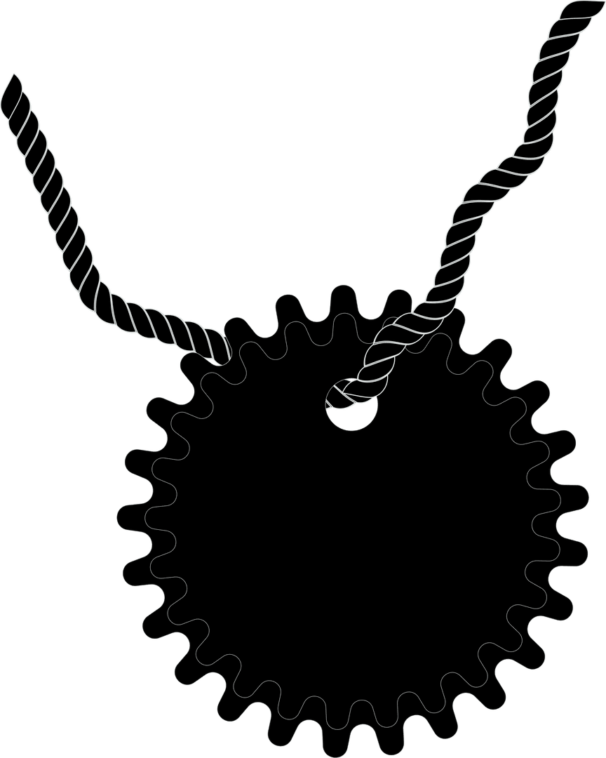 Transparent black tag with twisted string on isolated background