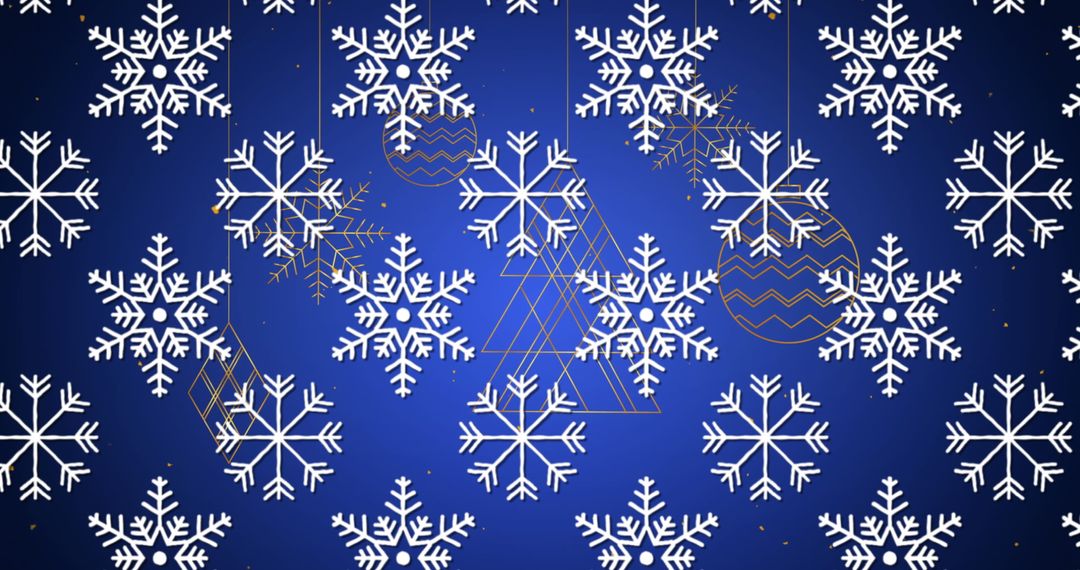 Seamless Snowflake Pattern with Festive Christmas Decorations