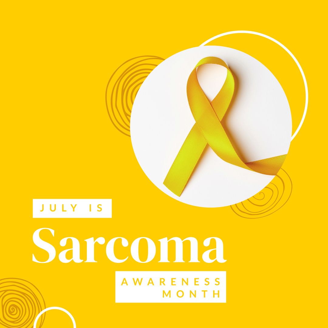 Sarcoma Awareness Month Yellow Ribbon on Bright Background