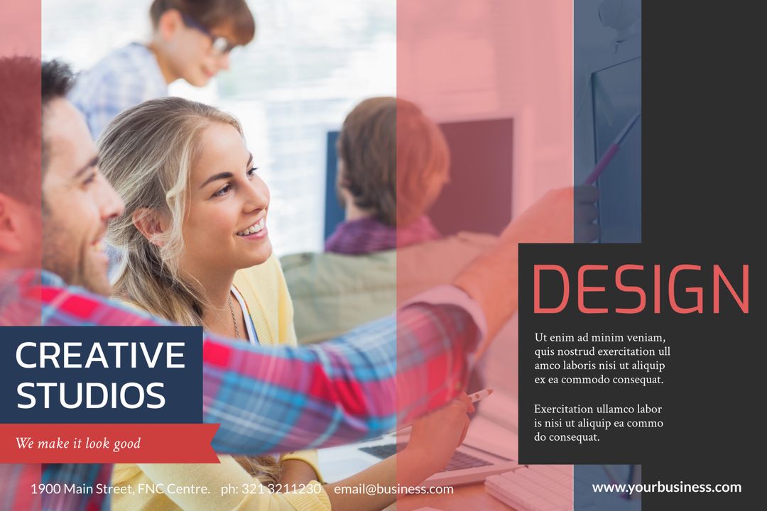 Dynamic Office Team Collaborating on Design Innovation