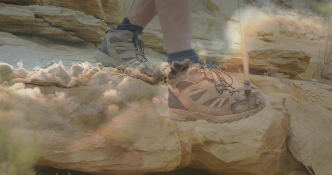 Hiking Adventure Capture with Cloud Reflection