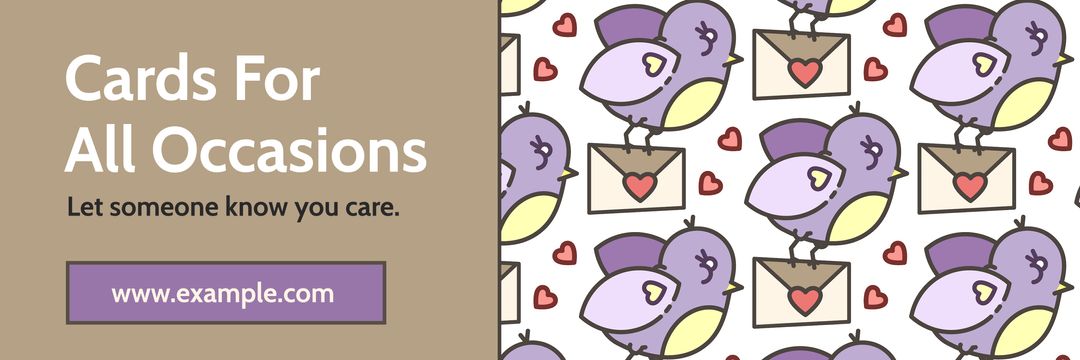 Charming greeting cards design with cute bird pattern