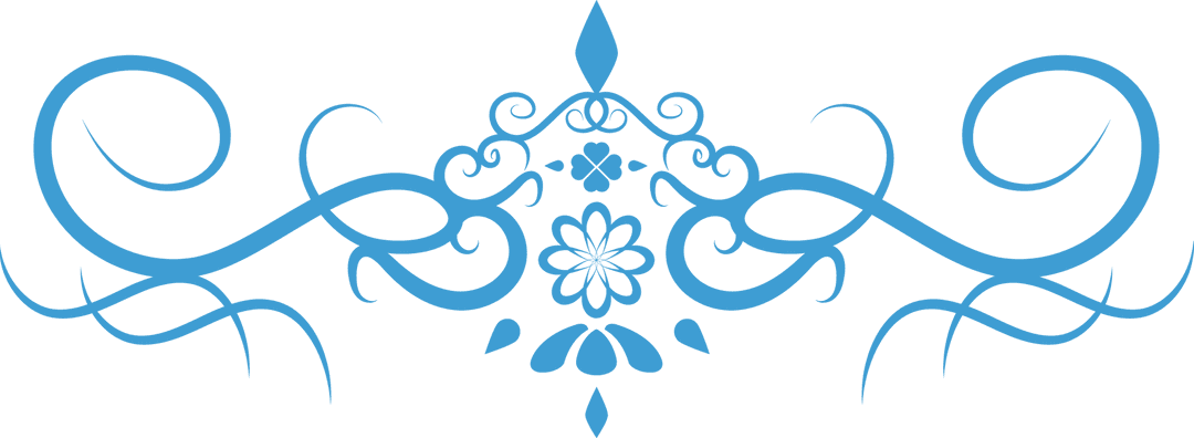 Elegant Blue Swirl Pattern Design on Transparent Background