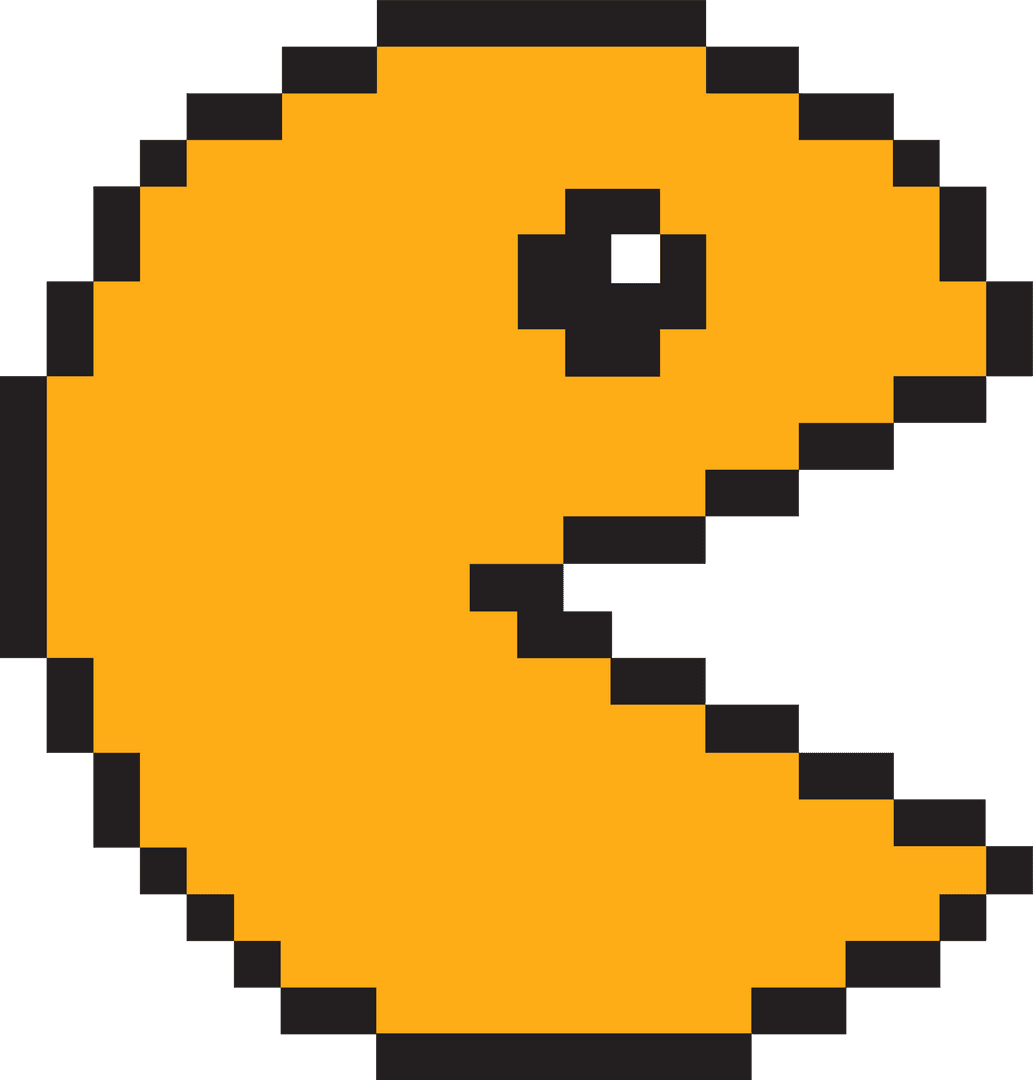 Retro Pixel Art Icon of Yellow Character on Transparent Background