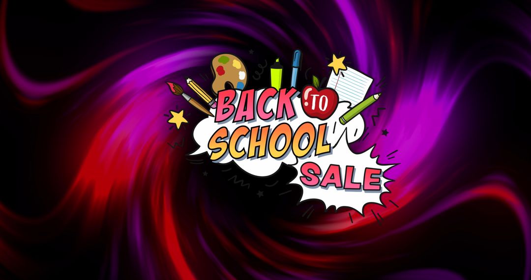Vibrant back to school sale announcement with design elements