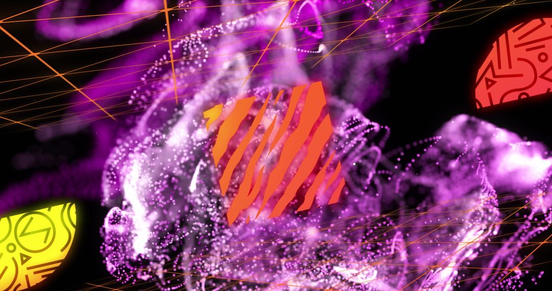 Vibrant Abstract Art with Fluid Lines and Bold Colors