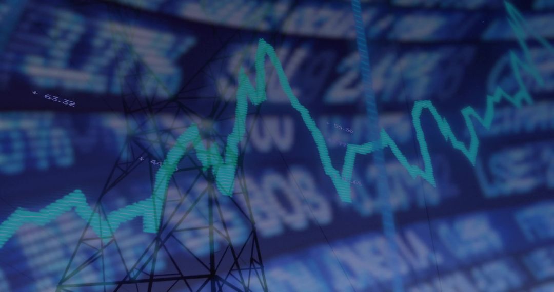 Digital Data Visualization with Fluctuating Line Graph Technology Theme