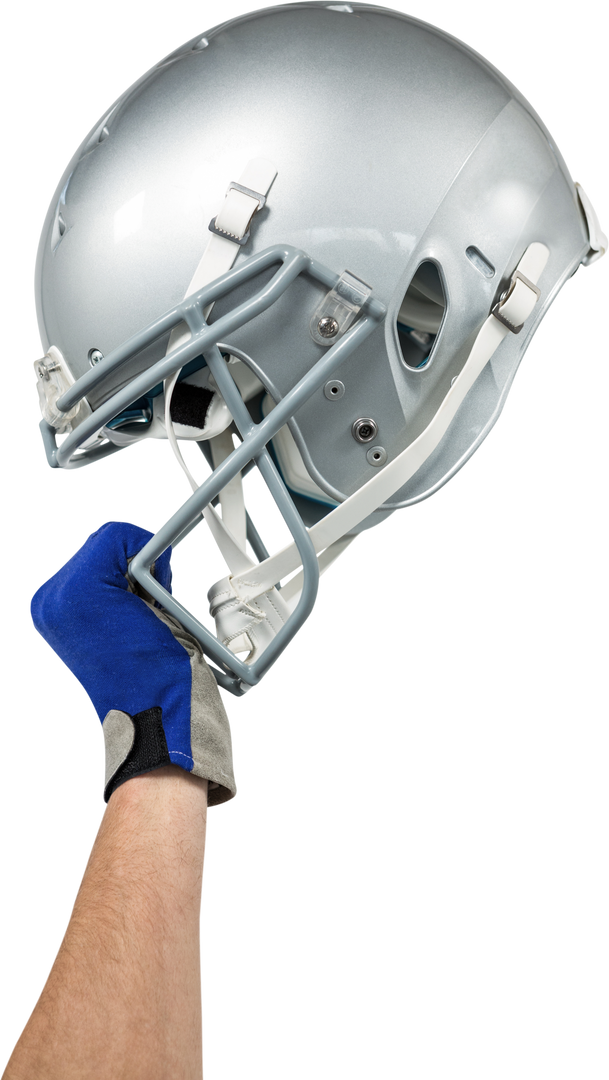 Transparent Cropped Image of American Football Player Holding Silver Helmet - Download Free Stock Images Pikwizard.com