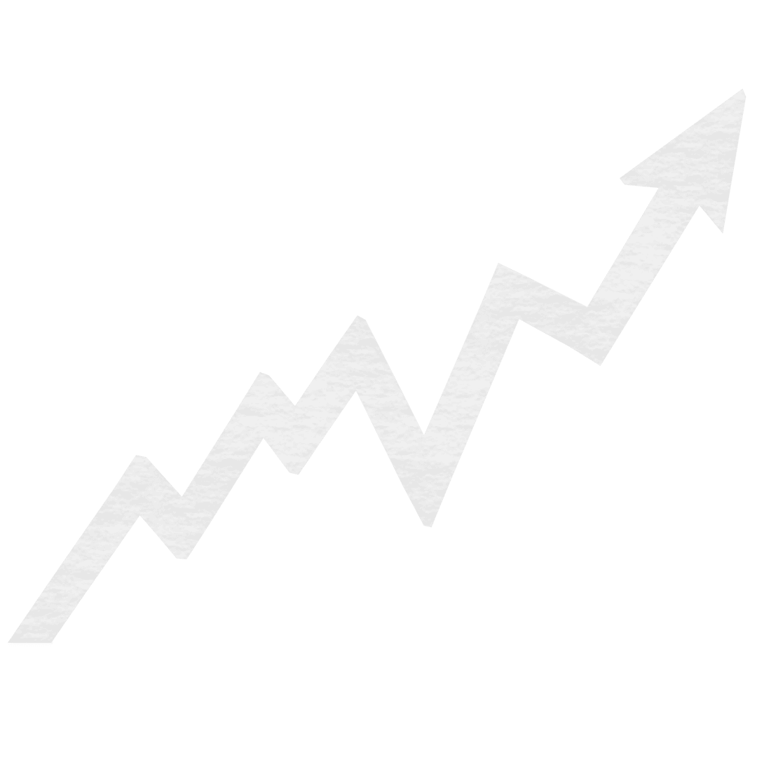 Transparent Zigzag Ascending Arrow Symbol on White Background