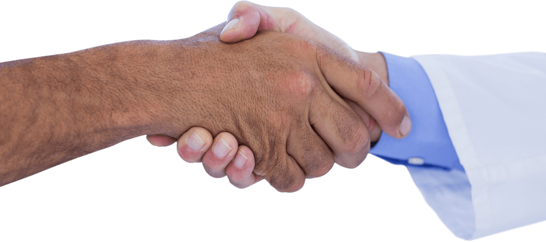 Transparent Business Handshake Close-Up with Diverse Hands