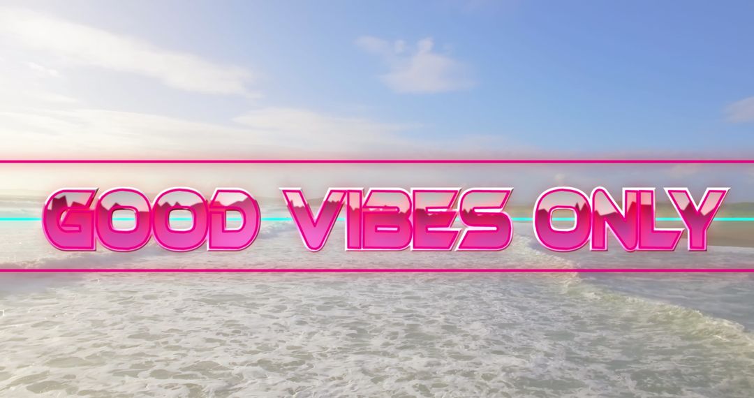 Positive Message Over Serene Ocean Atmosphere