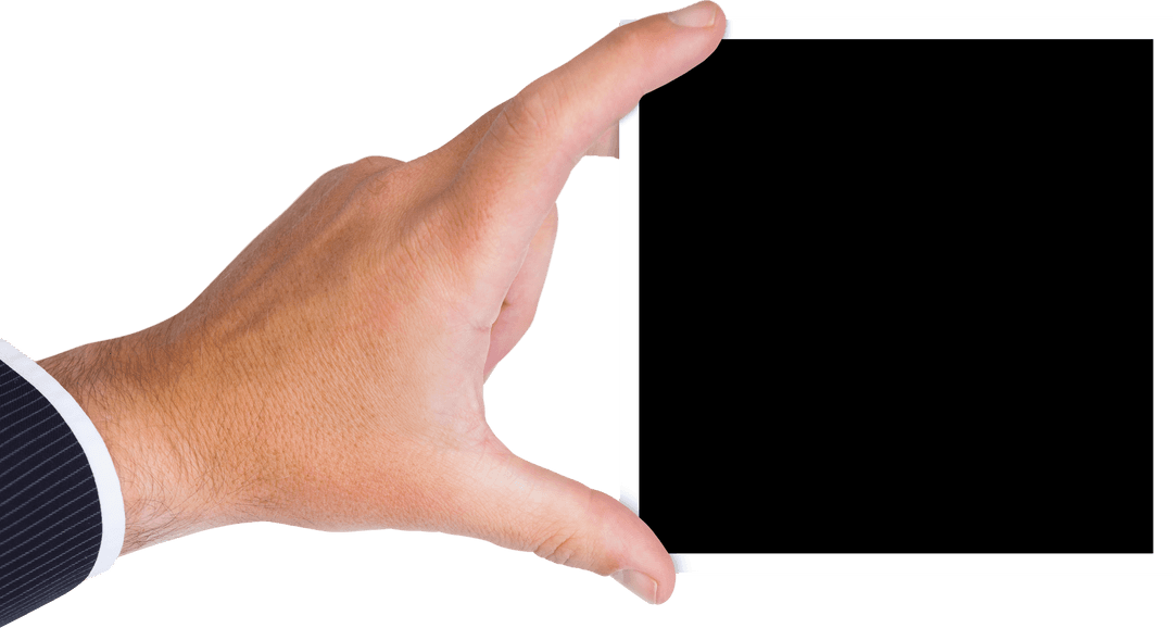 Businessman's Hand Pinching Transparent Object Isolated