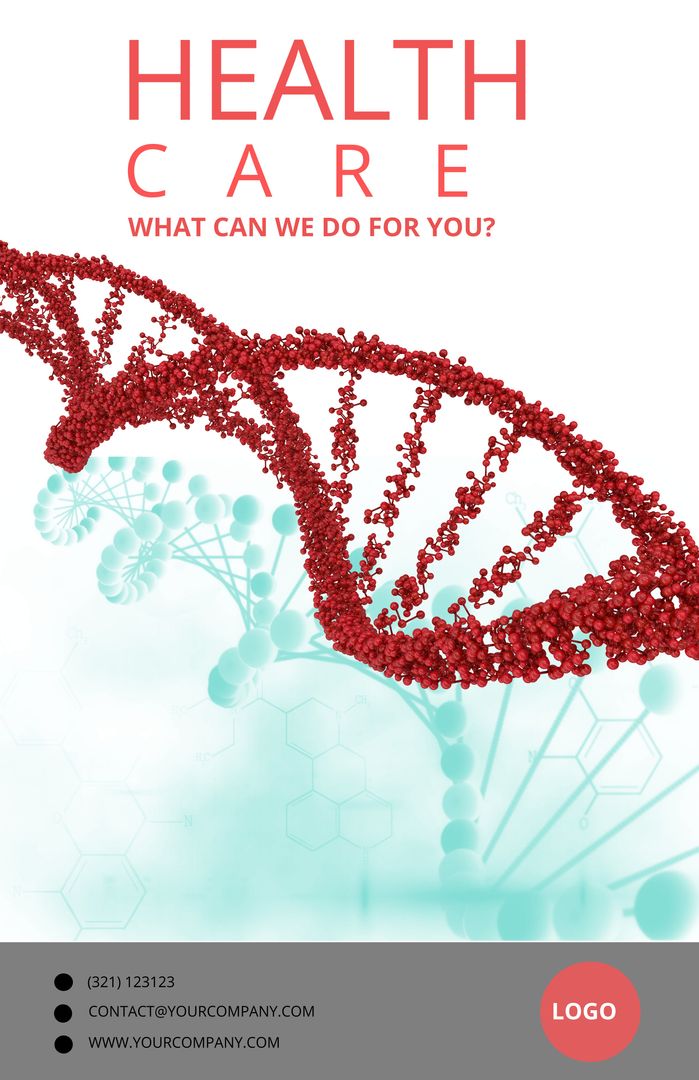 DNA Helix with Floral Elements Symbolizing Innovative Healthcare