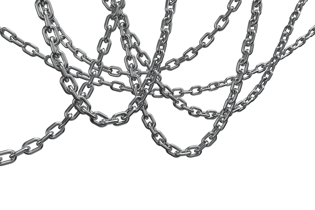 3D Tangled Metallic Chains on Transparent Background - Download Free Stock Images Pikwizard.com