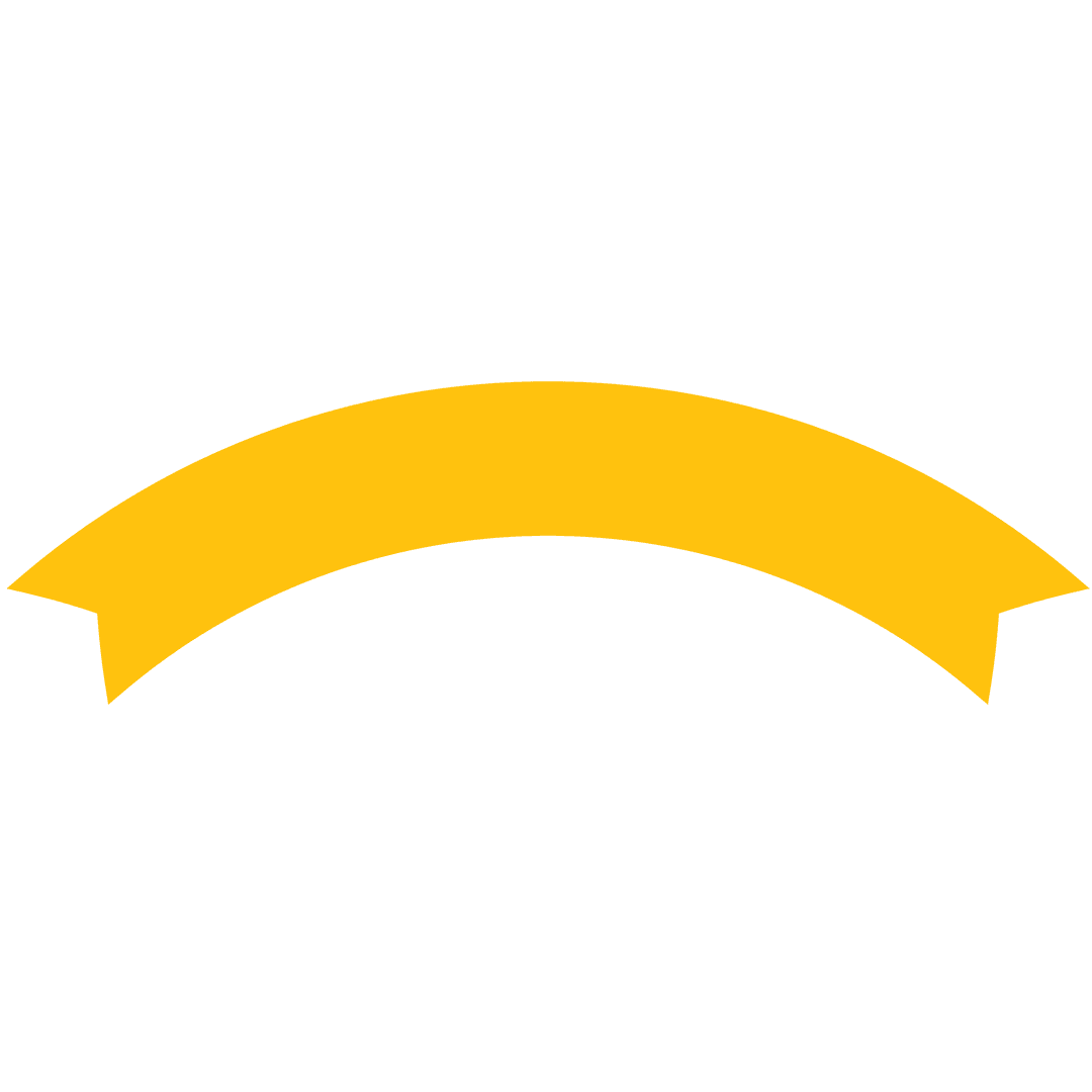 Yellow Ribbon Band with Copy Space on Transparent Background