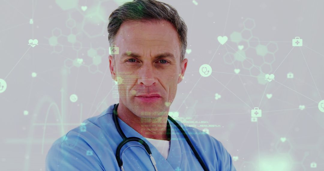 Confident Doctor in Medical Interface Animation