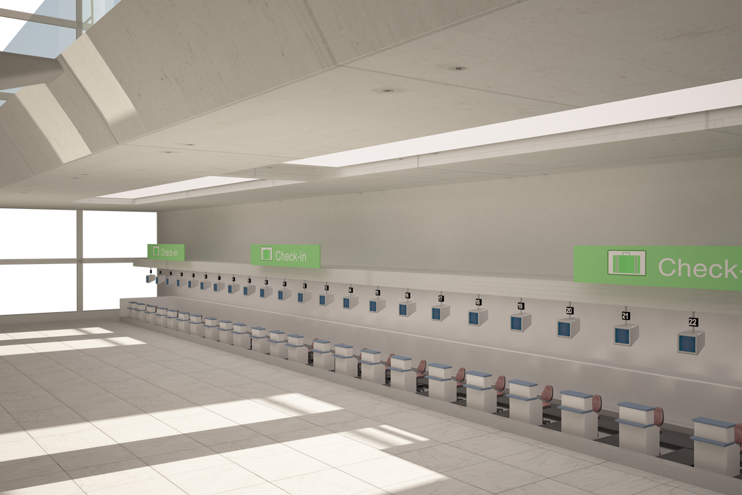 Empty Airport Check-In Counters with Transparent Background - Download Free Stock Images Pikwizard.com