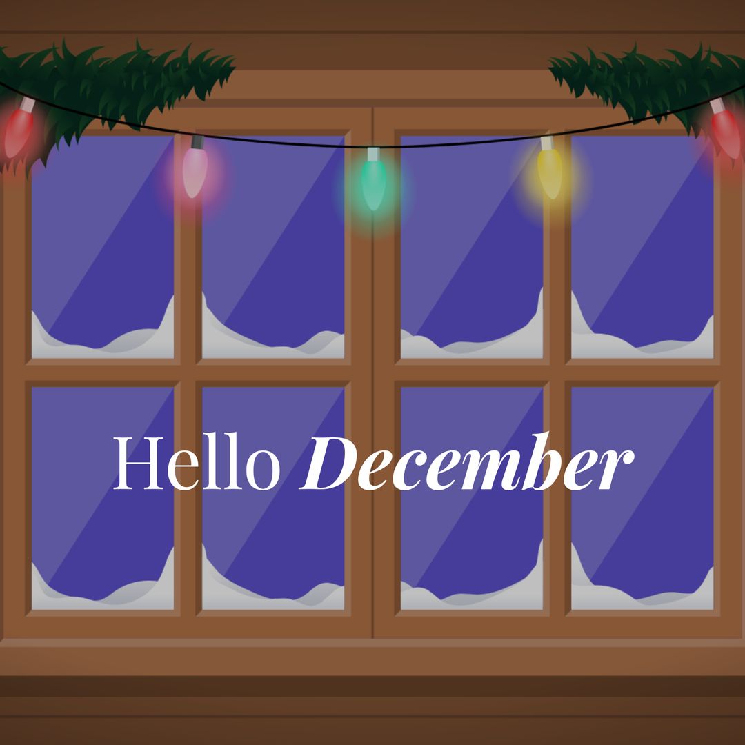 December Magic: Window with Festive Holiday Lights