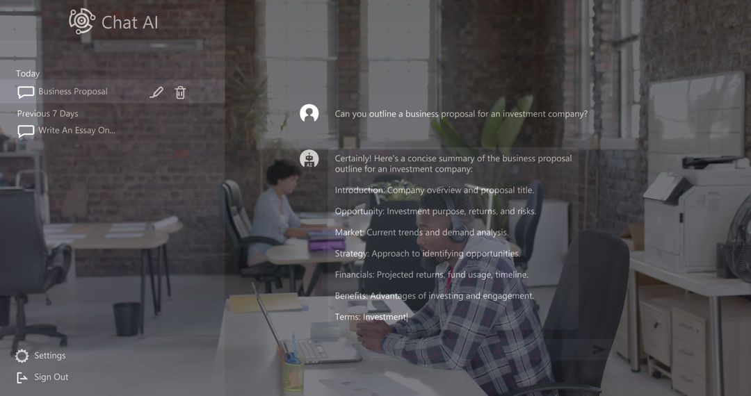 Conversational AI Interface in Modern Office