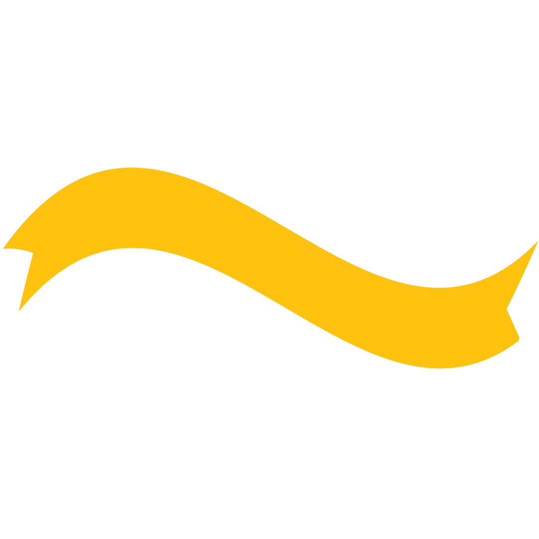 Yellow Wave Banner with Copy Space on Transparent Background