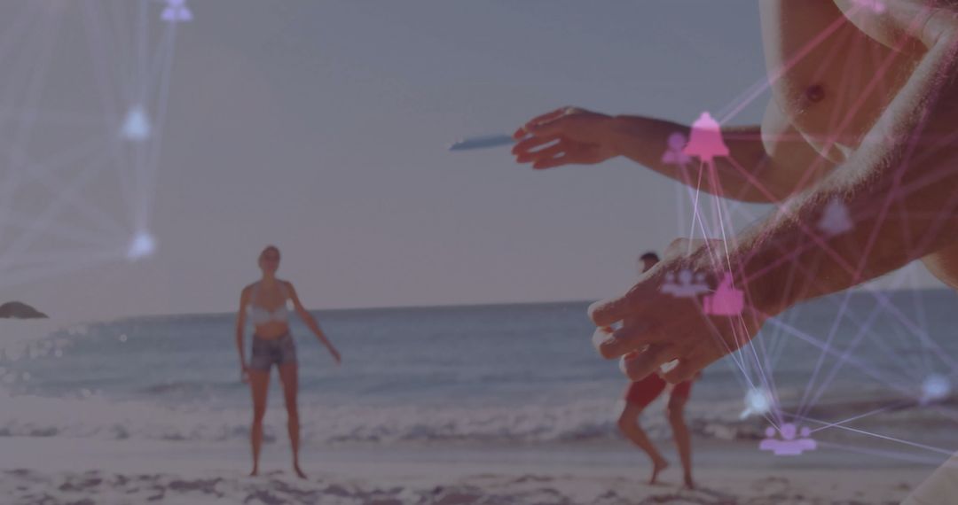 Digital Connectivity on Beach with Recreation Theme