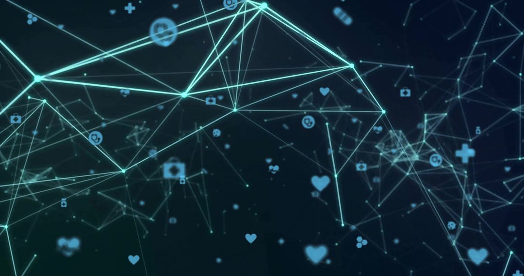 Digital Network Map with Medical and Social Icons
