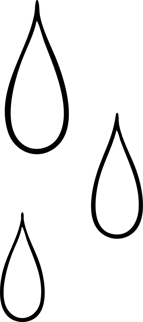 Transparent Water Droplet Shapes with Bold Outlines Vector