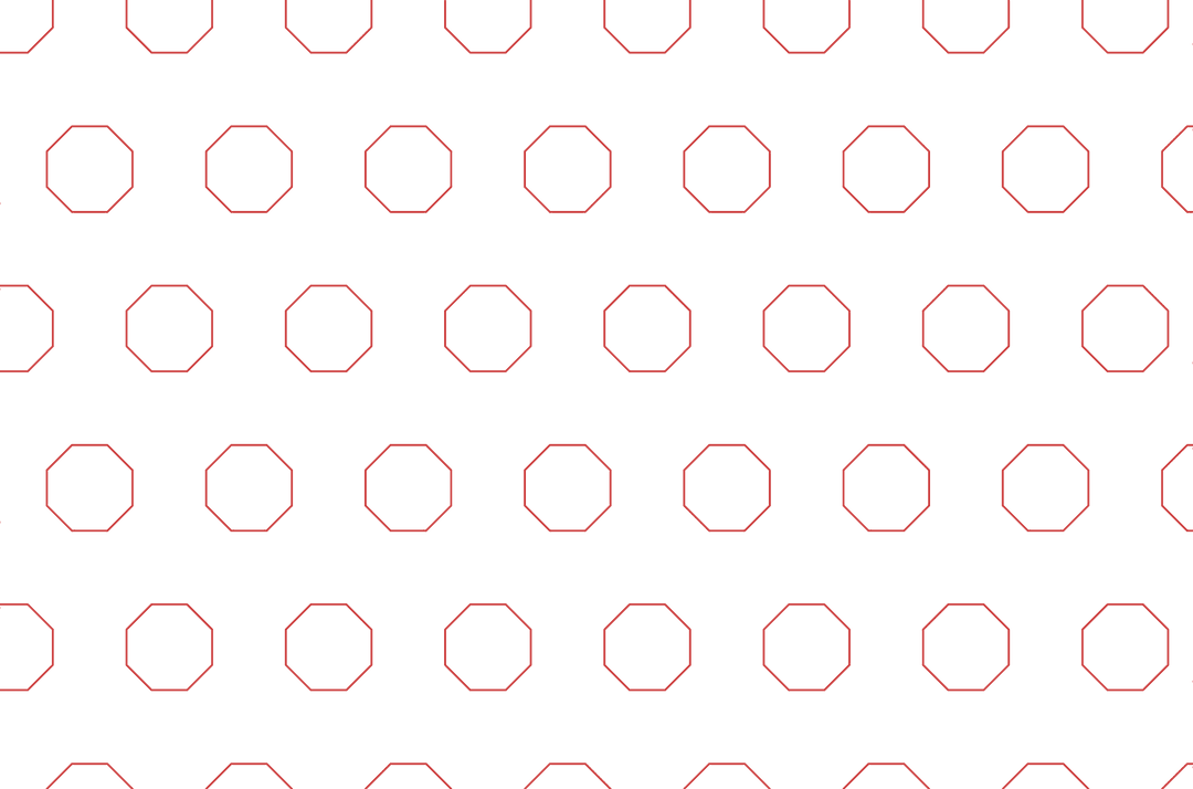 Red Octagon Pattern on Transparent Background