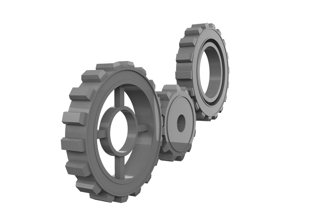 Transparent Digital Cogs and Wheels Illustration for Industry