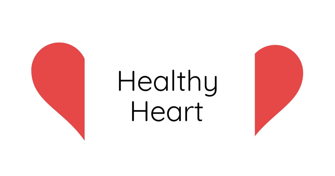 Illustration of healthy heart text between red halved heart shape on white background, copy space - Free Images, Stock Photos and Pictures on Pikwizard.com