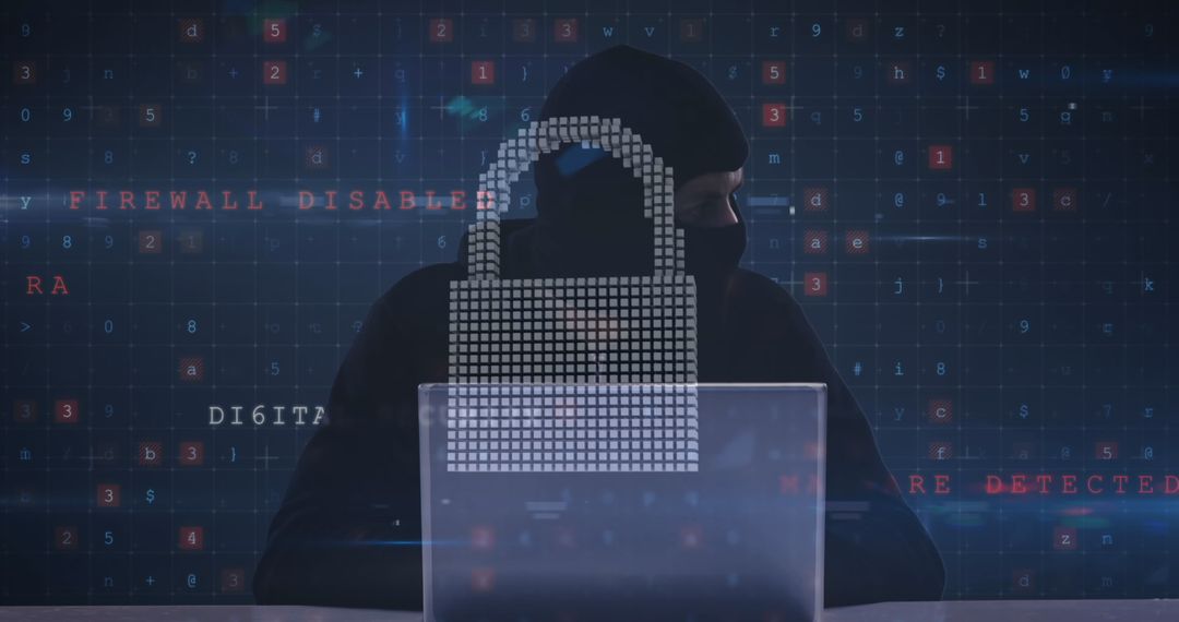 Cybercrime Concept: Hacker Working on Breaching Security