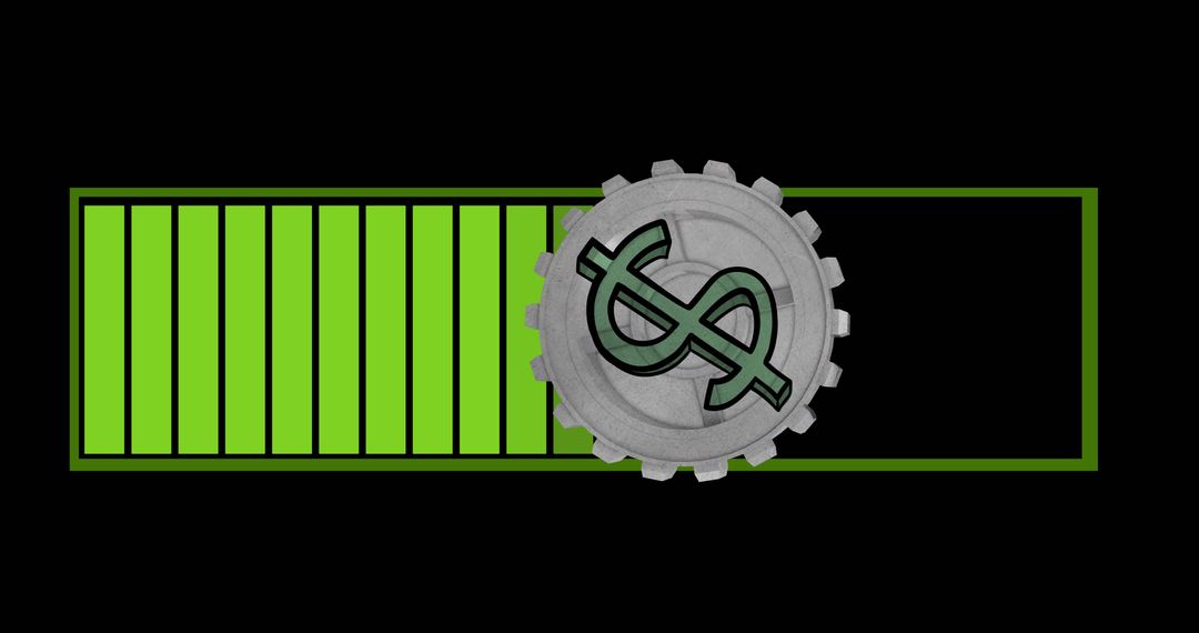 American Dollar Sign on Rotating Green Progress Bar