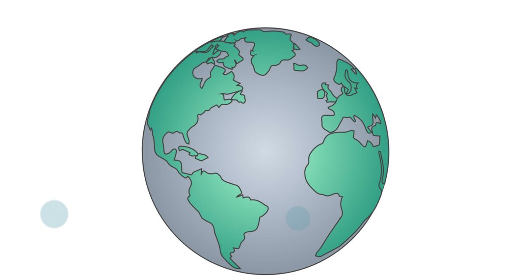Stylized Green Globe on White Background Illustrating Global Concepts