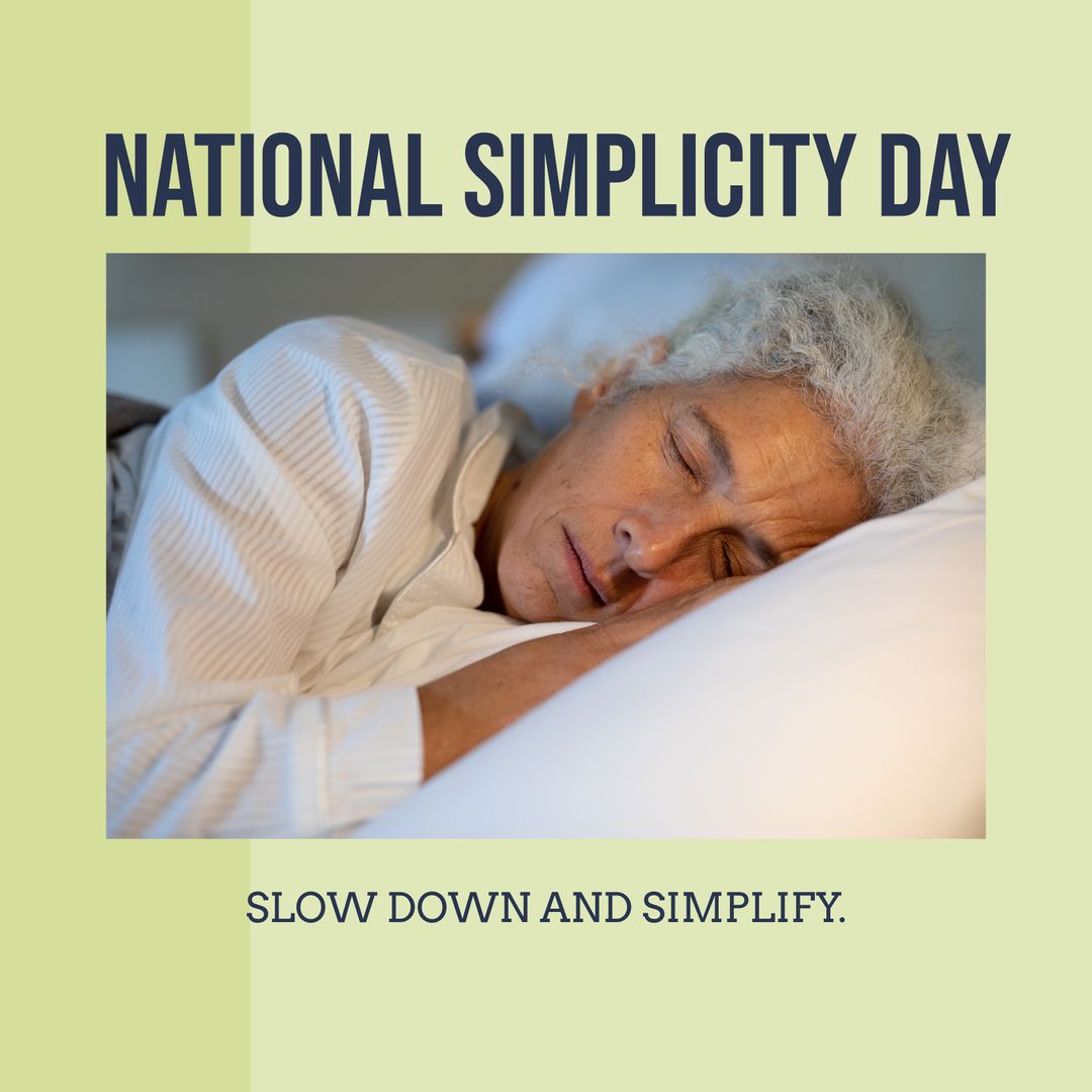 Senior Woman Embracing Restful Simplicity on National Simplicity Day