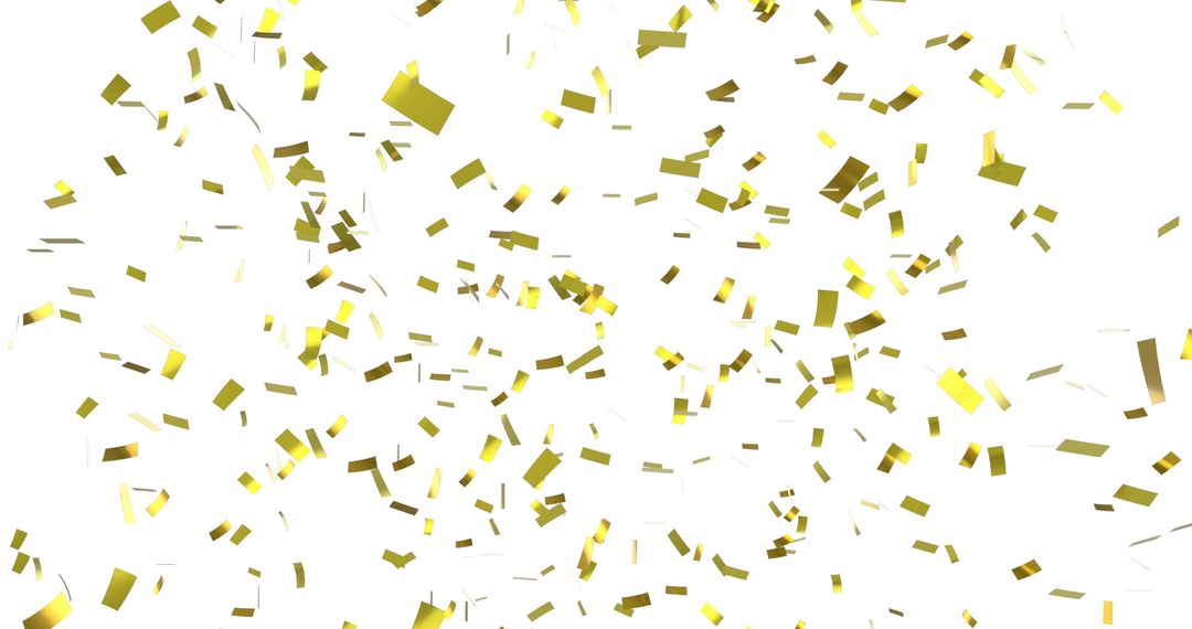 Celebratory Gold Confetti Falling Against White Background - Free Images, Stock Photos and Pictures on Pikwizard.com