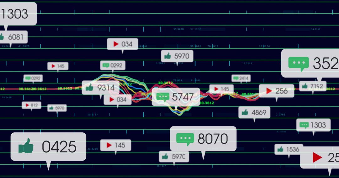 Digital Data Visualization on Dark Grid Interface