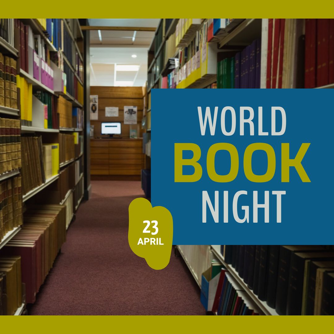 World Book Night Celebration in Quiet Library Aisle