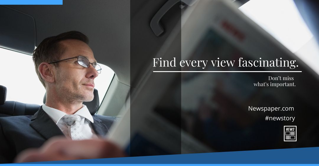 Businessman Reflecting from Car Window Promoting Mindful Journeys