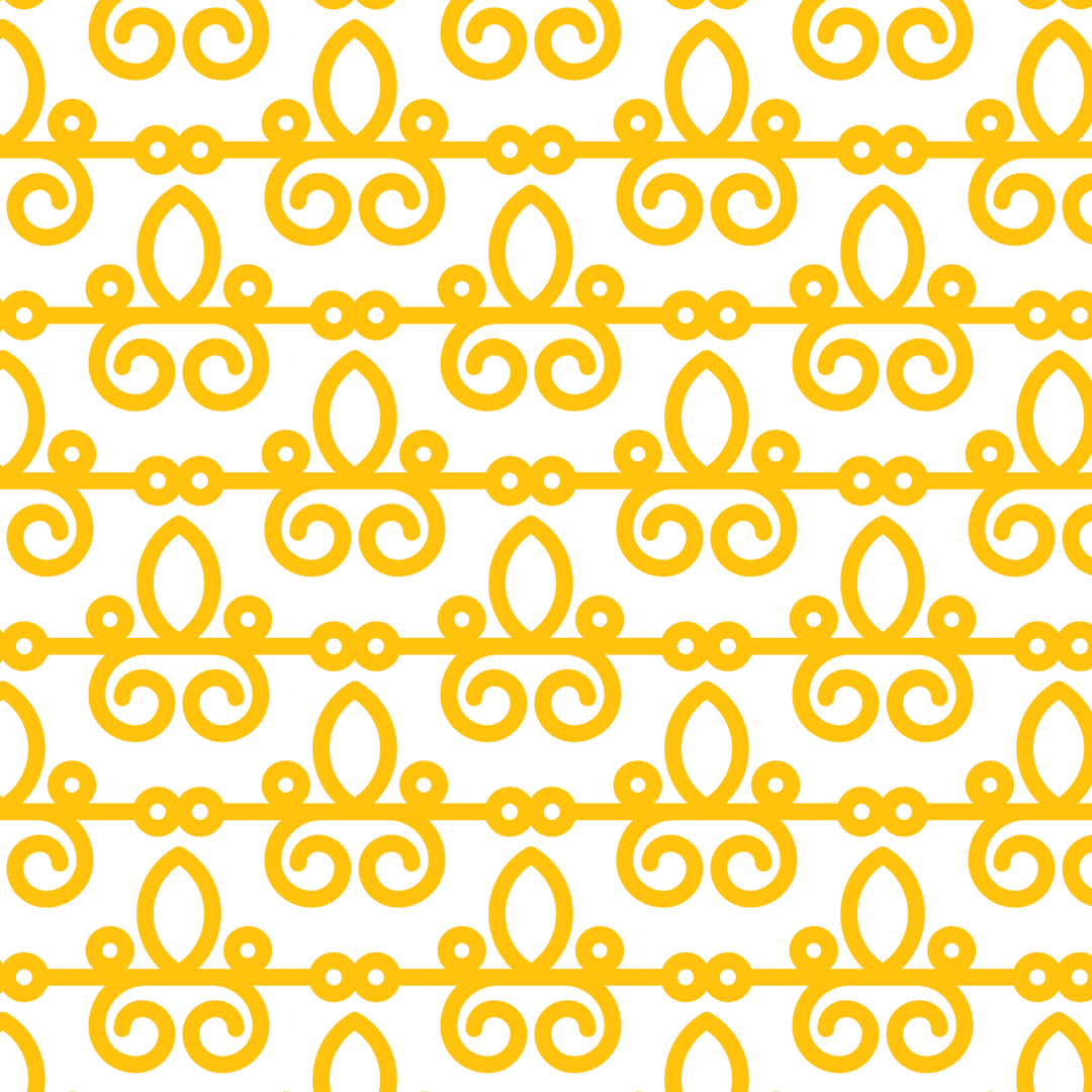 Oriental Yellow Pattern on Transparent Background Vector Design