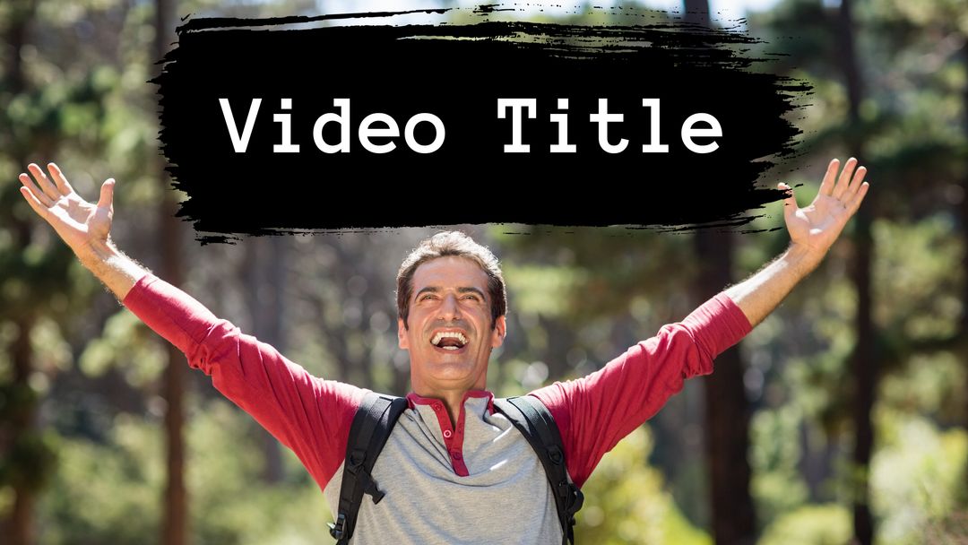 Joyful Hiker Celebrating in Forest Expressing Freedom