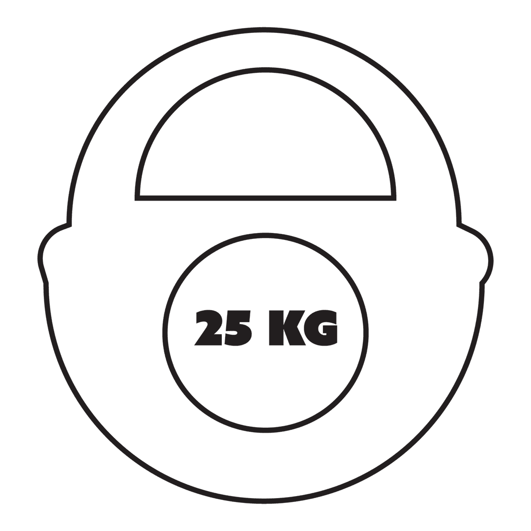 25kg Weight Lifting Icon with Transparent Background Vector